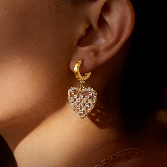 SUPERVALUECHOICE HCSETA00019 Heart-Shaped Diamond Earrings