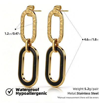 SUPERVALUECHOICE HCSETB00003 Double-Circle Shell-Inlaid Earrings