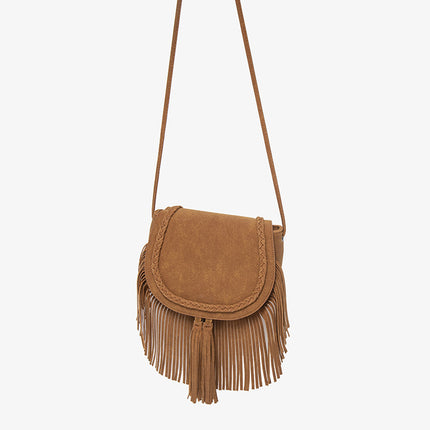 SuperValueChoice HCSEFA00035 Vintage Suede Fringe Shoulder Bag Women Large Capacity Handbag