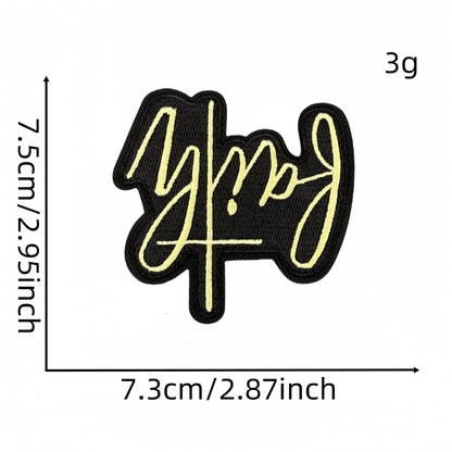 SUPERVALUECHOICE HCSEYSB00027 9Pcs Motivational Slogan Embroidered Iron On Patches Clothing DIY Decoration Appliques