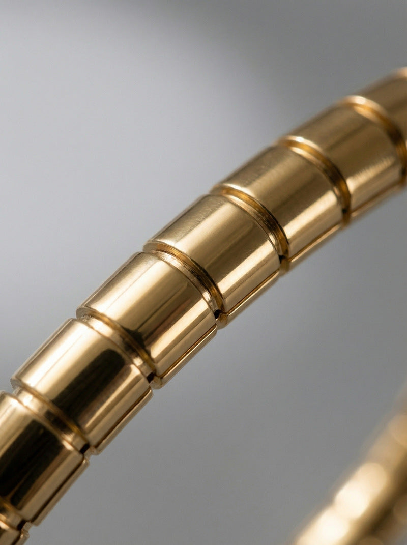 SUPÊR VÃLUE CHOICE HCSEX00006 Rose Gold Cylindrical Link Bracelet