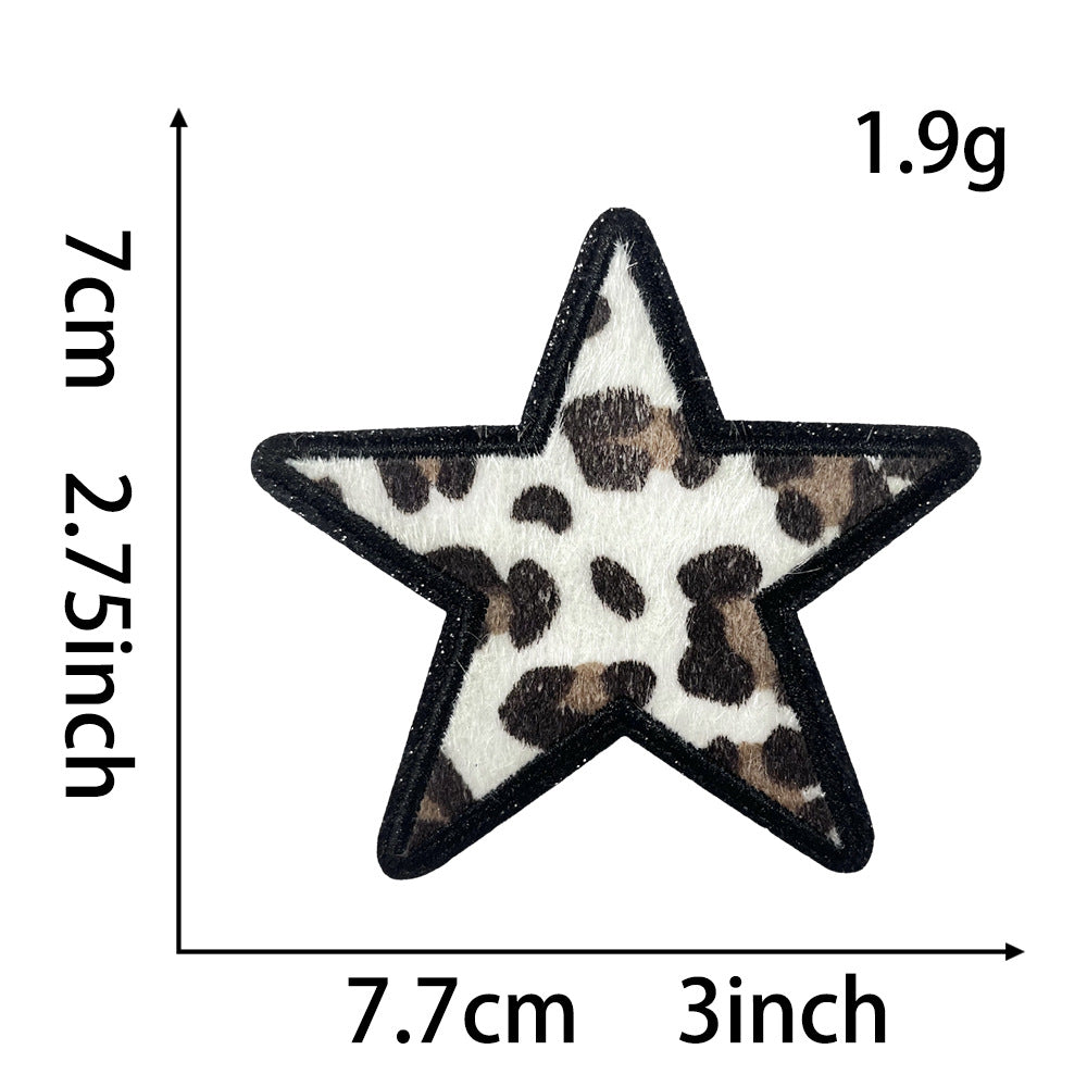 SUPERVALUECHOICE HCSEYSF00002 Assorted Western Leopard Pattern Word Star Lightning Embroidered Patch