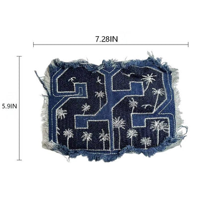 SUPERVALUECHOICE HCSEYE00002 Denim Letter embroidery clothing fabric patches