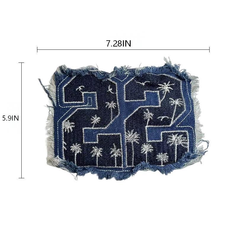 SUPERVALUECHOICE HCSEYE00002 Denim Letter embroidery clothing fabric patches