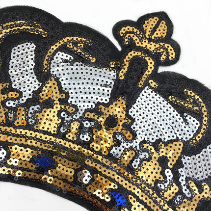 SUPERVALUECHOICE HCSEYC00029 Crown Sequin Embroidered Clothing Patch 6.3''×9.45''