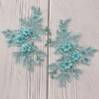 Turquoise  With White / 1 pair (2-piece set)