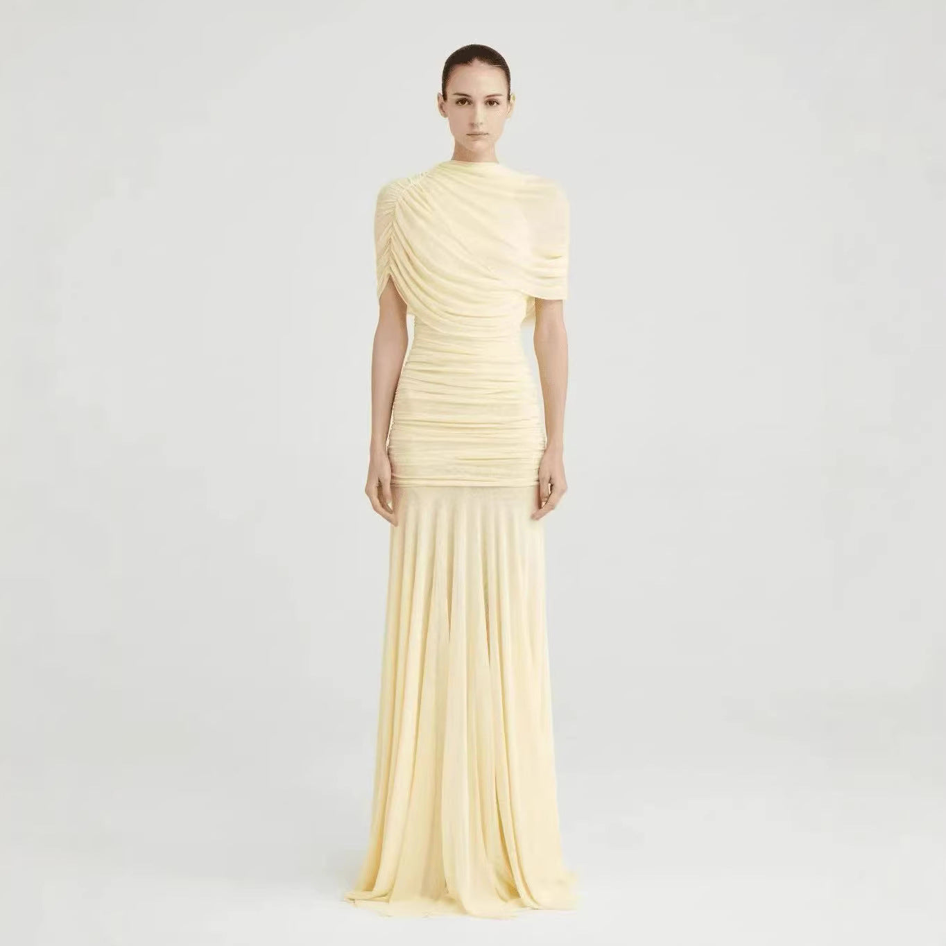 SUPERVALUECHOICE HCSEAA00008 Asymmetric Draped Ruched Gown