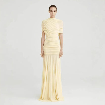 SUPERVALUECHOICE HCSEAA00008 Asymmetric Draped Ruched Gown