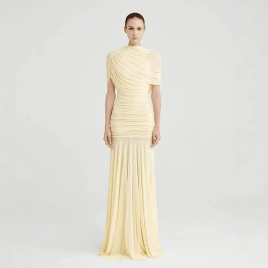 SUPERVALUECHOICE HCSEAA00008 Asymmetric Draped Ruched Gown