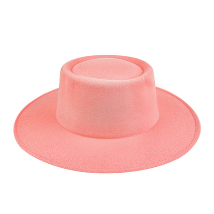 SUPERVALUECHOICE HCSEK00041 Vegan suede  Top Fedora Wool Felt Hat for Women & Men