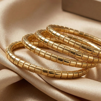 SUPÊR VÃLUE CHOICE HCSEX00006 Rose Gold Cylindrical Link Bracelet