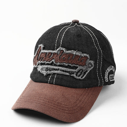SUPERVALUECHOICE HCSEK00037  Vintage Washed Suede Denim Patch Baseball Cap