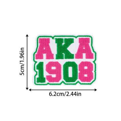 SUPERVALUECHOICE HCSEYSB00110 16Pcs AKA 1908 Themed Green Pink Embroidered Iron On Patches Clothing DIY Appliques
