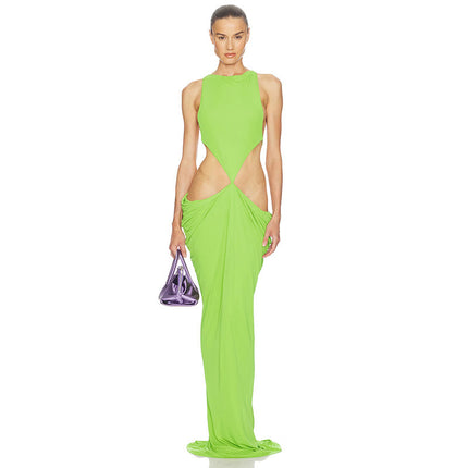 SUPERVALUECHOICE HCSEAC00016 Backless Cutout Draped Maxi Dress