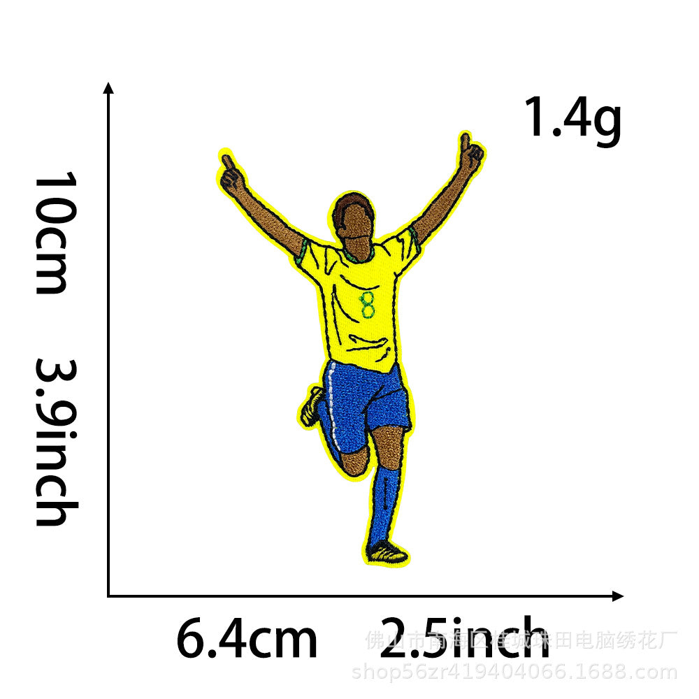 SUPERVALUECHOICE HCSEYB00024 World Cup Soccer Star Series Embroidered Fabric Patches