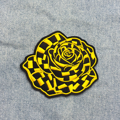SUPERVALUECHOICE HCSEYSB00109 6Pcs Checkered Rose Embroidered Iron On Patches Multicolor Floral Clothing DIY Appliques