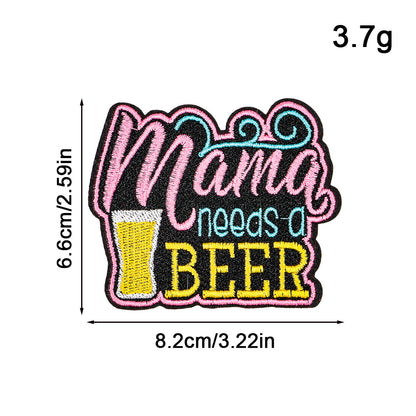SUPERVALUECHOICE HCSEYSB000016 15Pcs Mama Slogan Embroidered Iron On Patches Mother Themed Clothing DIY Decor Appliques