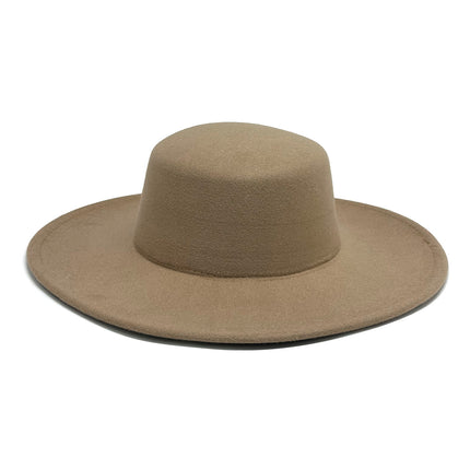 SUPERVALUECHOICE HCSEK00042 Vintage Wide Brim Flat Top Fedora Wool Felt Hat for Women & Men