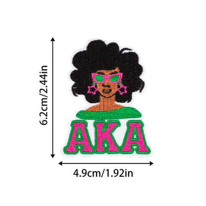 SUPERVALUECHOICE HCSEYSB00110 16Pcs AKA 1908 Themed Green Pink Embroidered Iron On Patches Clothing DIY Appliques