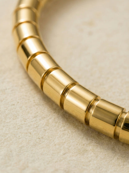 SUPÊR VÃLUE CHOICE HCSEX00006 Rose Gold Cylindrical Link Bracelet