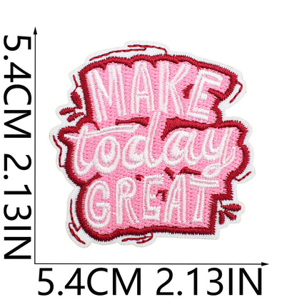 SUPERVALUECHOICE HCSEYSB000020 22Pcs Positive Motivational Slogan Embroidered Iron On Patches Clothing DIY Appliques