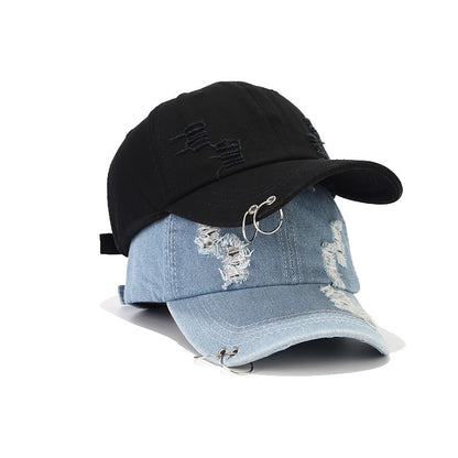 SUPERVALUECHOICE HCSEK00024 Distressed Ripped Denim Baseball Cap