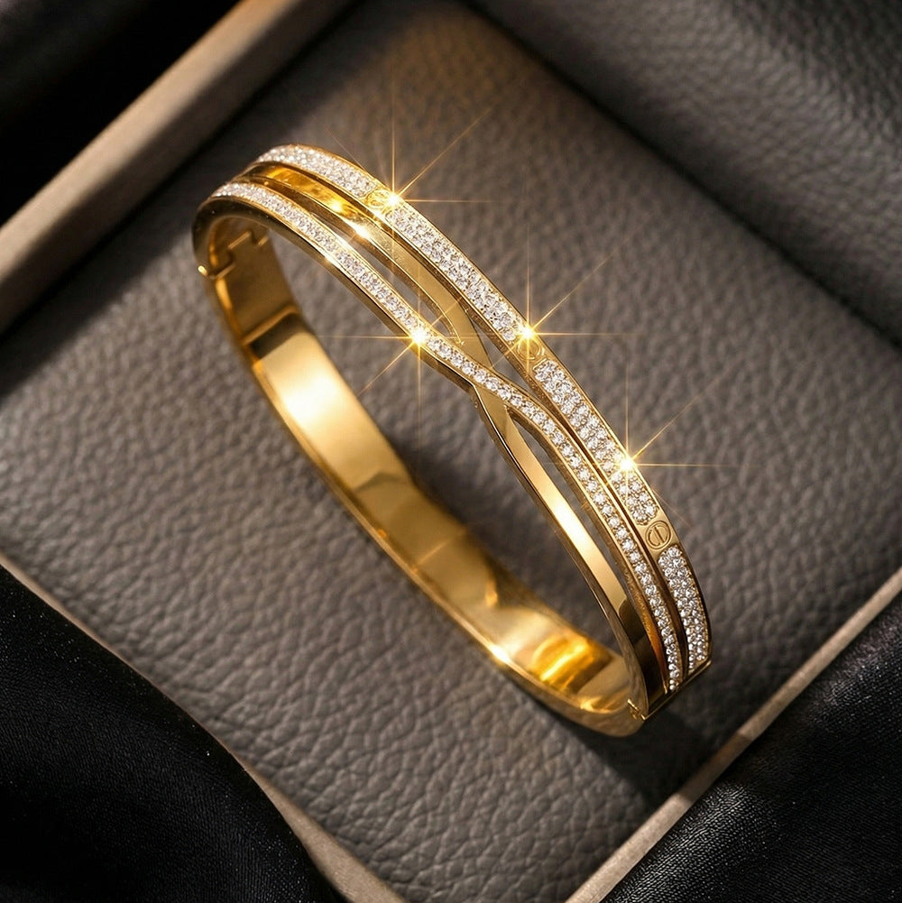 SUPÊR VÃLUE CHOICE HCSEX00041 Cross-design diamond bracelet