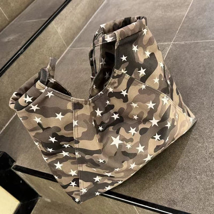 SuperValueChoice HCSEFA00067 Styles Camouflage Star Canvas Womens Bag Korean Large Capacity Handbag Daily Versatile