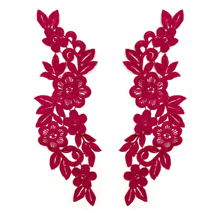 SUPERVALUECHOICE HCSEYB00135 Pair of Floral Embroidery Patches Matching Set