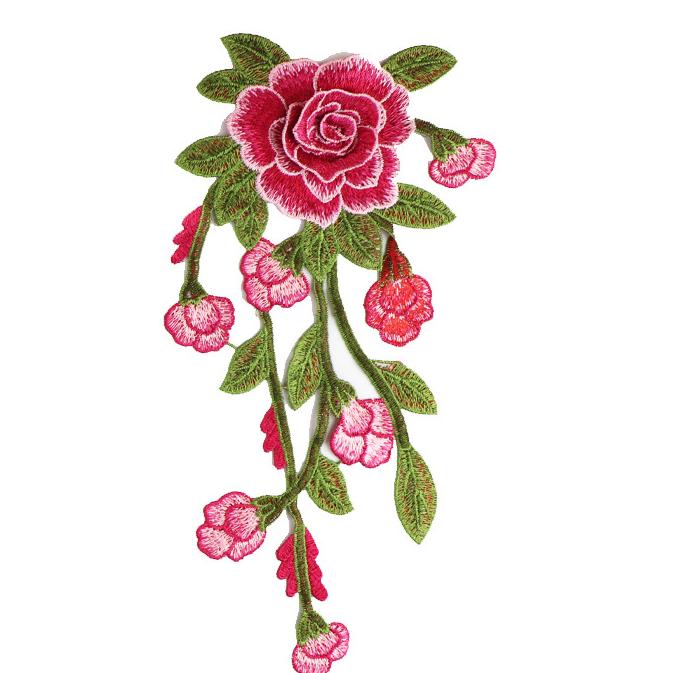SUPERVALUECHOICE HCSEYB00086 Floral Embroidered Fabric Patches 5.51'' X 11.41''