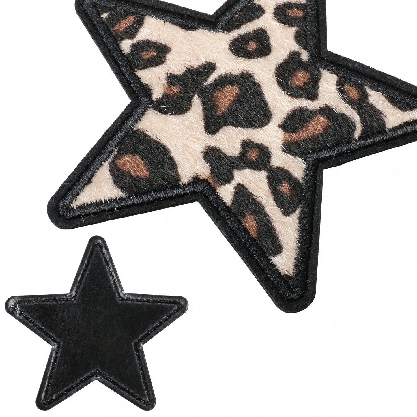 SUPERVALUECHOICE HCSEYSF00001 Leopard Print Shape Embroidered Patch Pack Heart Bow Star Lightning Bolt Iron On Appliques for Denim Jeans Bag Craft Supply