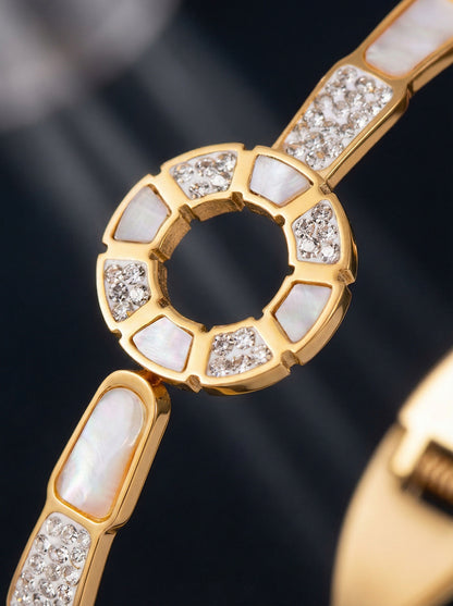 SUPÊR VÃLUE CHOICE HCSEX00023 Shell and Circle Snake Bone Bracelet