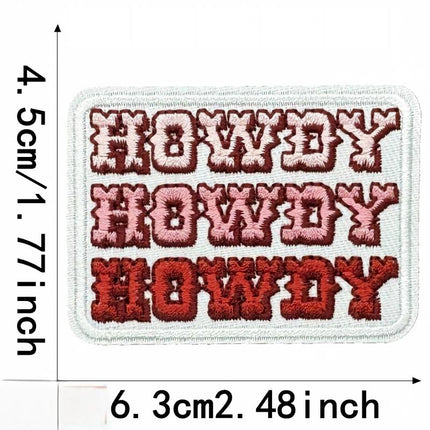 SUPERVALUECHOICE HCSEYB00112 15Pcs Western Country Slogan Embroidered Iron On Patches Casual Garment DIY Decor Appliques