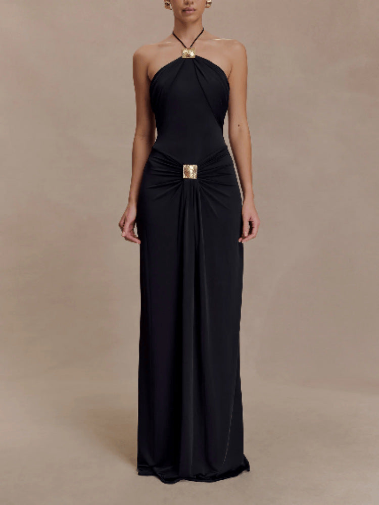 SUPERVALUECHOICE HCSEAA00033 Halter Maxi Dress With Hardware