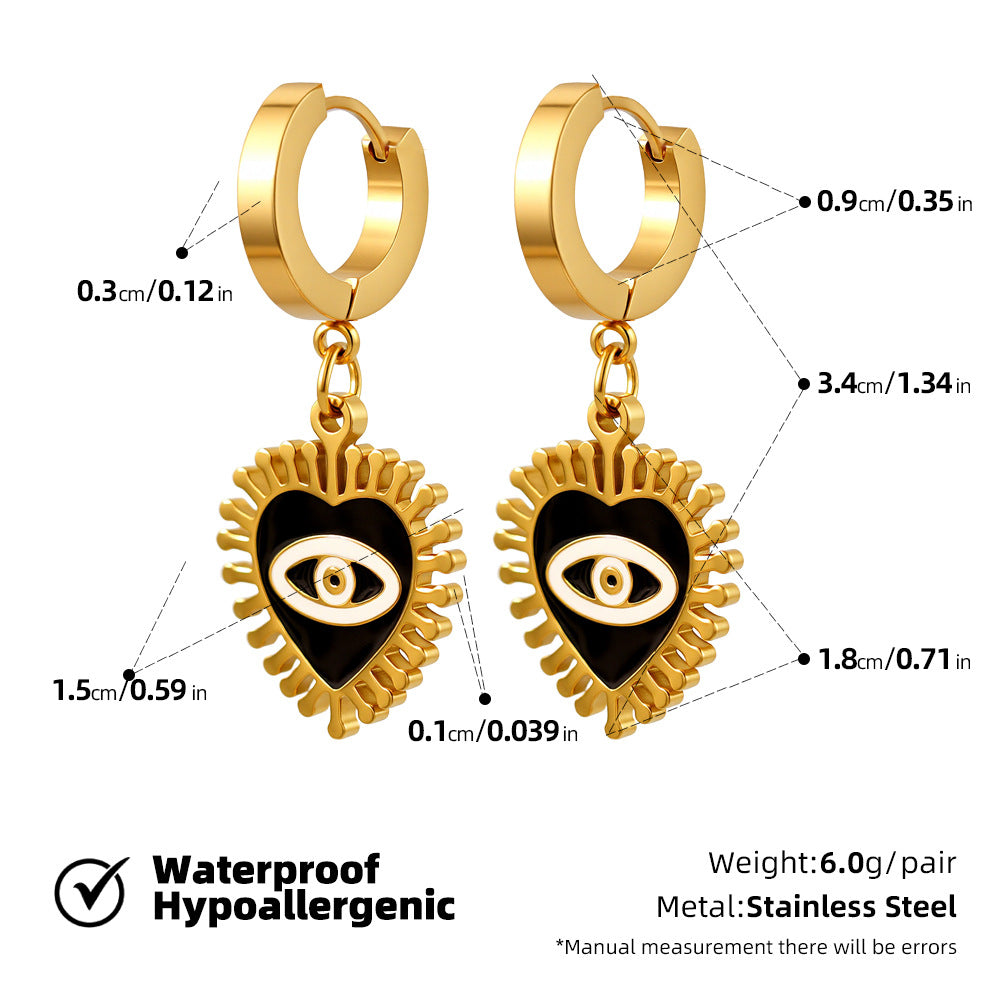 SUPERVALUECHOICE HCSETA00029 Heart-Shaped Devil's Eye Earrings
