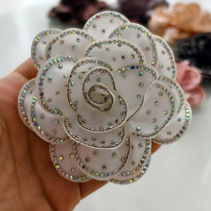 SUPERVALUECHOICE HCSEYD00033 Vintage 3D Flower Fabric Applique DIY Craft Accessory 2.76"×2.76"