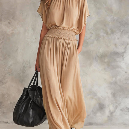 SUPERVALUECHOICE HCSEAA00046 Womens Chiffon Waist-Cinching Ruched Elegant And Sophisticated Long Dress
