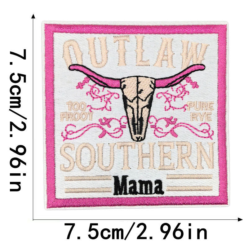 SUPERVALUECHOICE HCSEYSB000018 20Pcs Western Slogan Embroidered Iron On Patches Trendy Word Clothing DIY Decor Appliques