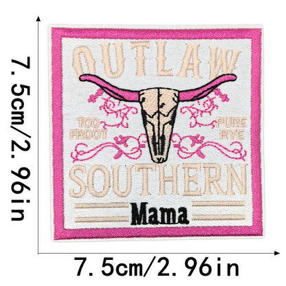 SUPERVALUECHOICE HCSEYSB000018 20Pcs Western Slogan Embroidered Iron On Patches Trendy Word Clothing DIY Decor Appliques