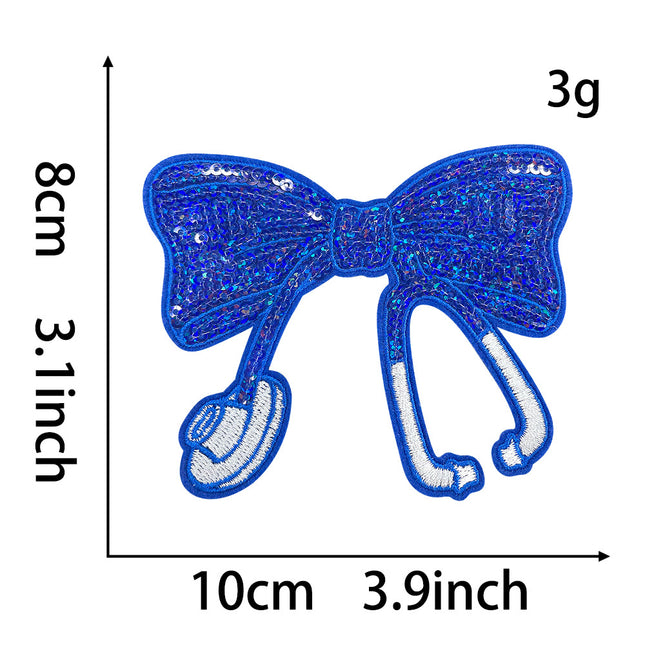 SUPERVALUECHOICE HCSEYC00005 Bow Sequin Embroidered Fabric Patch