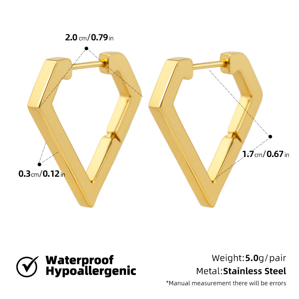 SUPERVALUECHOICE HCSETA00027 Diamond-studded triangle earrings