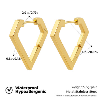 SUPERVALUECHOICE HCSETA00027 Diamond-studded triangle earrings