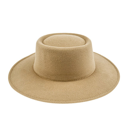 SUPERVALUECHOICE HCSEK00041 Vegan suede  Top Fedora Wool Felt Hat for Women & Men