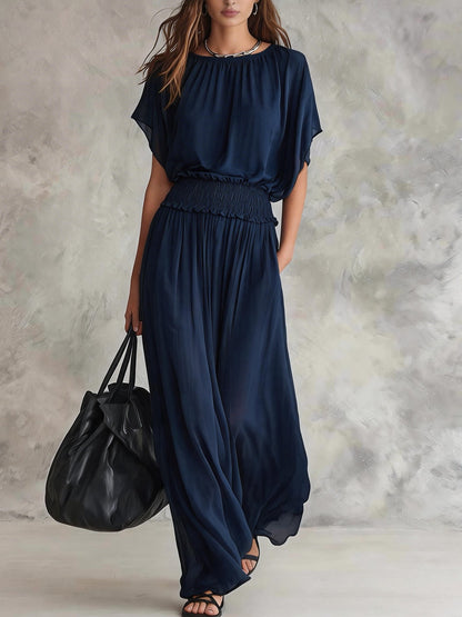 SUPERVALUECHOICE HCSEAA00046 Womens Chiffon Waist-Cinching Ruched Elegant And Sophisticated Long Dress