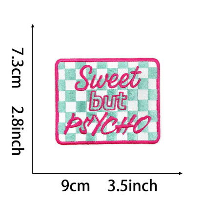 SUPERVALUECHOICE HCSEYB00025 Pink English Letter Embroidered Fabric Patch