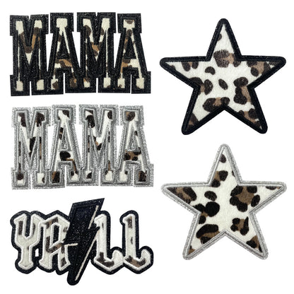 SUPERVALUECHOICE HCSEYSF00002 Assorted Western Leopard Pattern Word Star Lightning Embroidered Patch