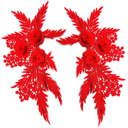 SUPERVALUECHOICE HCSEYB00137 Pair of Floral Embroidery Patches Matching Set 11.02"×6.69"