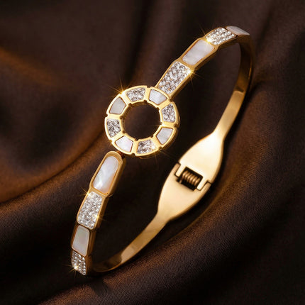 SUPÊR VÃLUE CHOICE HCSEX00023 Shell and Circle Snake Bone Bracelet