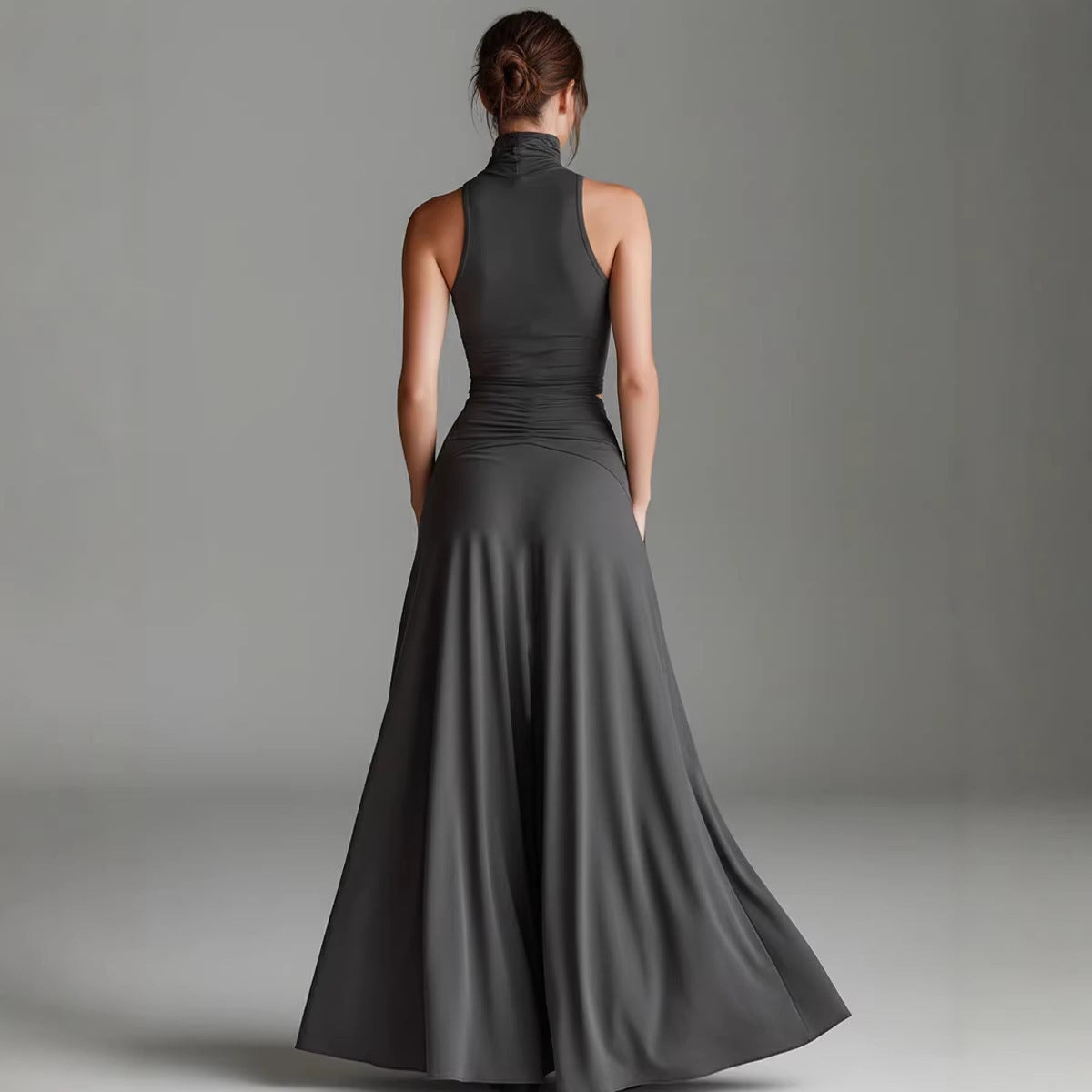 SUPERVALUECHOICE HCSEBA00003 Sleeveless Turtleneck Crop Top & Maxi Skirt Matching Set