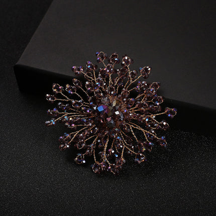 SUPERVALUECHOICE CHRISTMAS HCSESA00101 Multi Color Sparkling Crystal Pin for Wedding, Bridal, Party, Suit & Dress Accessory 2.95″×2.95″